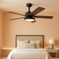 52 Inch Black Ceiling Fan With Lights Remote Control