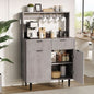 Grey Sideboard Cabinet With 2 Drawers For Dining Room