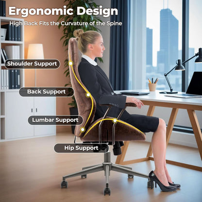 Ergonomic Office Chair High Back Dark Coffee Executive