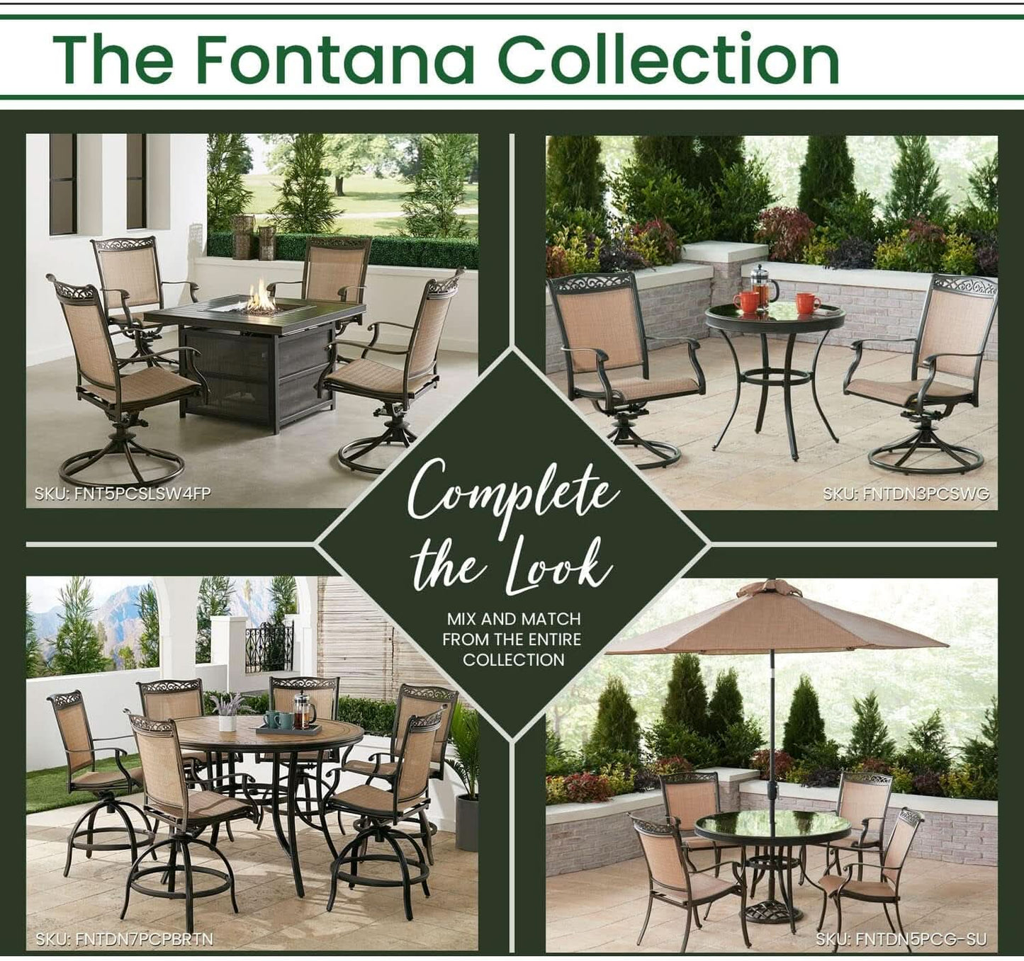 Outdoor Dining Set With Rust Resistant Aluminum And Swivel Rockers 60 Inch Table