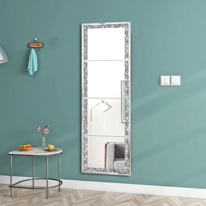 Full Length Mirror Tiles 4 Piece Frameless Wall Decor