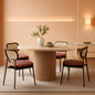 Dining Chairs Set of 4 With Boho Rattan Back Coffee Brown