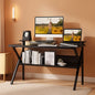 Compact Computer Desk With Monitor Stand 27.5 Inch Black