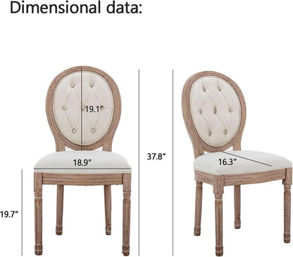 French Country Dining Chairs Oak Finish Button Back
