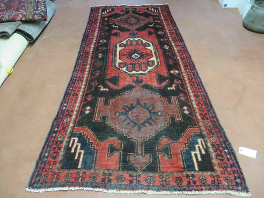 4' X 8' Antique Handmade India Geometric Oriental Tribal Wool Rug Red # 603