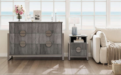 Slate Gray Dresser Semicylinder Drawer Fronts FiftyInches