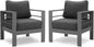 All-Weather Outdoor Metal Armchair Set with Cushions