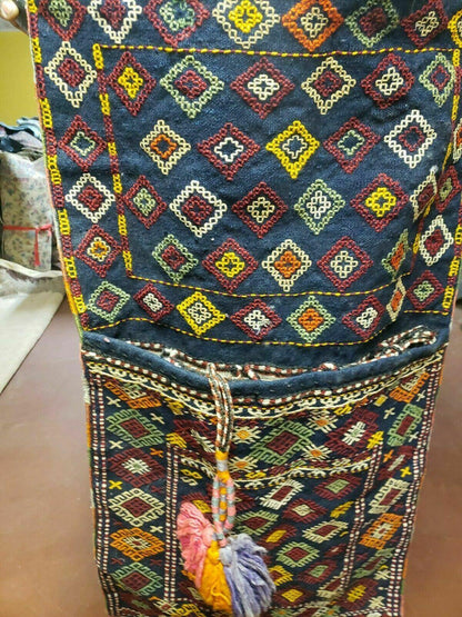 2' X 4' Handmade Turkish Tribal Kilim Wool Rug Double Saddle Bag Khorjin Nice