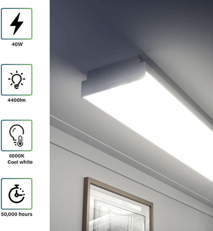 4Ft LED Wraparound Shop Lights 6000K 4400 Lumens 4 Pack