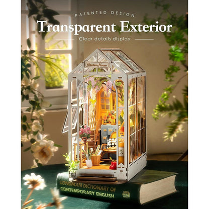 DIY Garden House Book Nook Kit With LED Lights Bookshelf