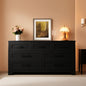 Seven Drawer Dresser For Bedroom Black Finish Storage