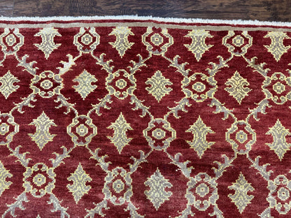 Modern Turkish Oushak Rug 5x8, Brick Red