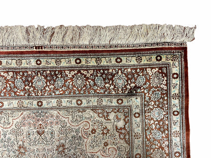 4' X 6' Vintage Fine Handmade Chinese Oriental Silk Rug 400 KPSI Wow