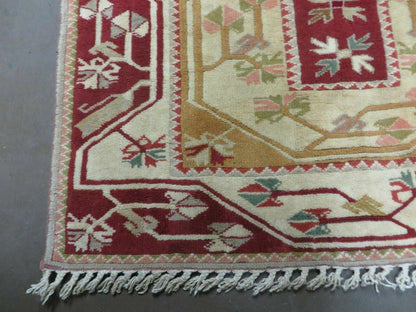 4' X 6' Vintage Handmade Knotted Turkish Kazak Pattern Wool Rug Carpet Nice