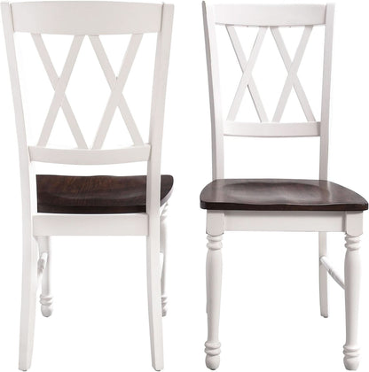 Shelby Distressed White X Back Dining Chairs Set Of 2