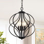 Black Four Light Geometric Pendant Chandelier Dining Room