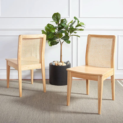 Natural Rattan Dining Chair Set Of 2 For Home Dining Room