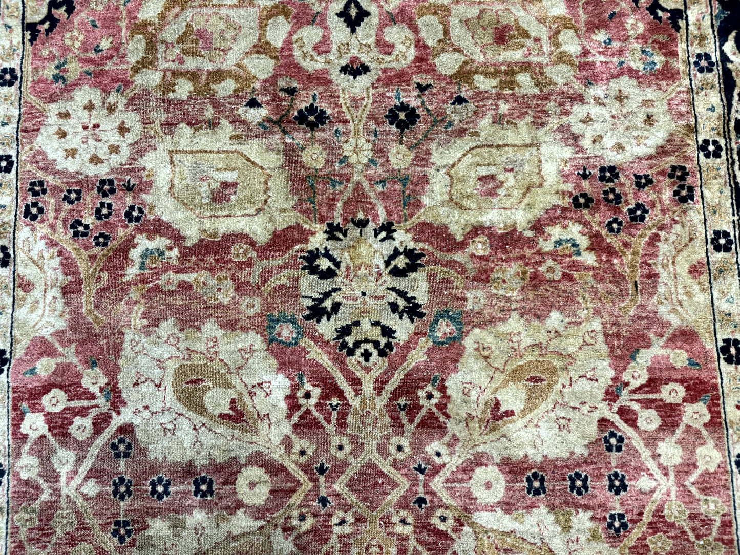 Indian Agra Rug 6x9, Allover Pattern, Traditional Wool Oriental Carpet