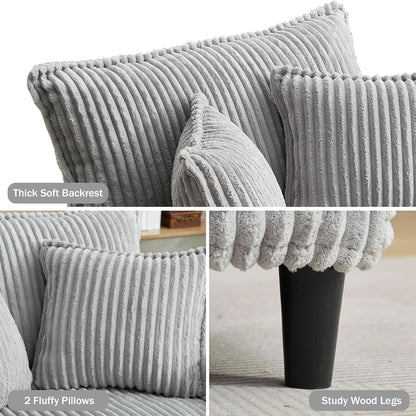 Cream Gray Oversized Chaise Lounge Adjustable Backrest