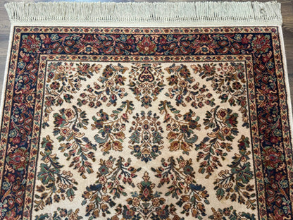 4x6 Karastan Rug Ivory Sarouk #760, Wool Vintage Original 700 Series