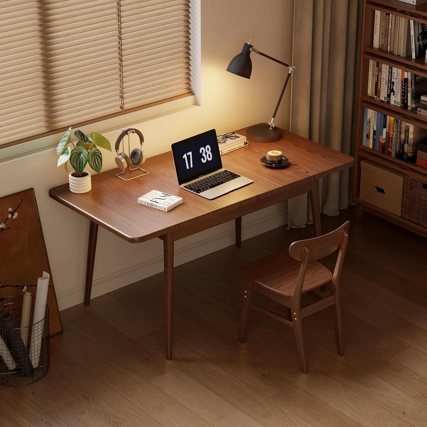 Walnut Telescoping Solid Dining Table With Extension