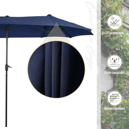 Navy Outdoor Patio Table And Chairs Set With Umbrella For 6