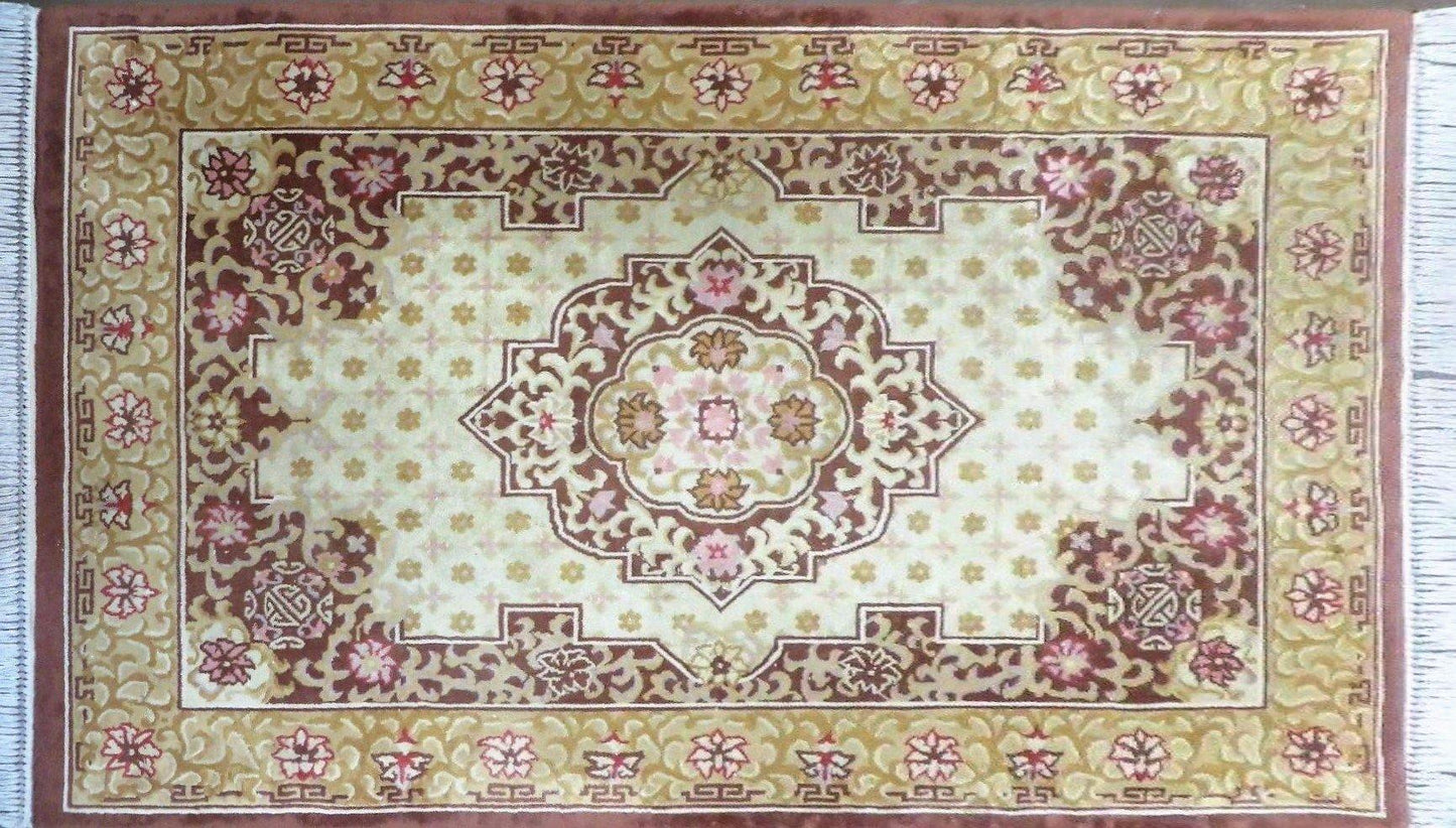 4' X 6' Antique Handmade Chinese Art Deco Nichols Wool Rug # 80