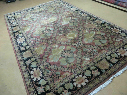6' X 9' Handmade India Floral Oriental Wool Rug Carpet
