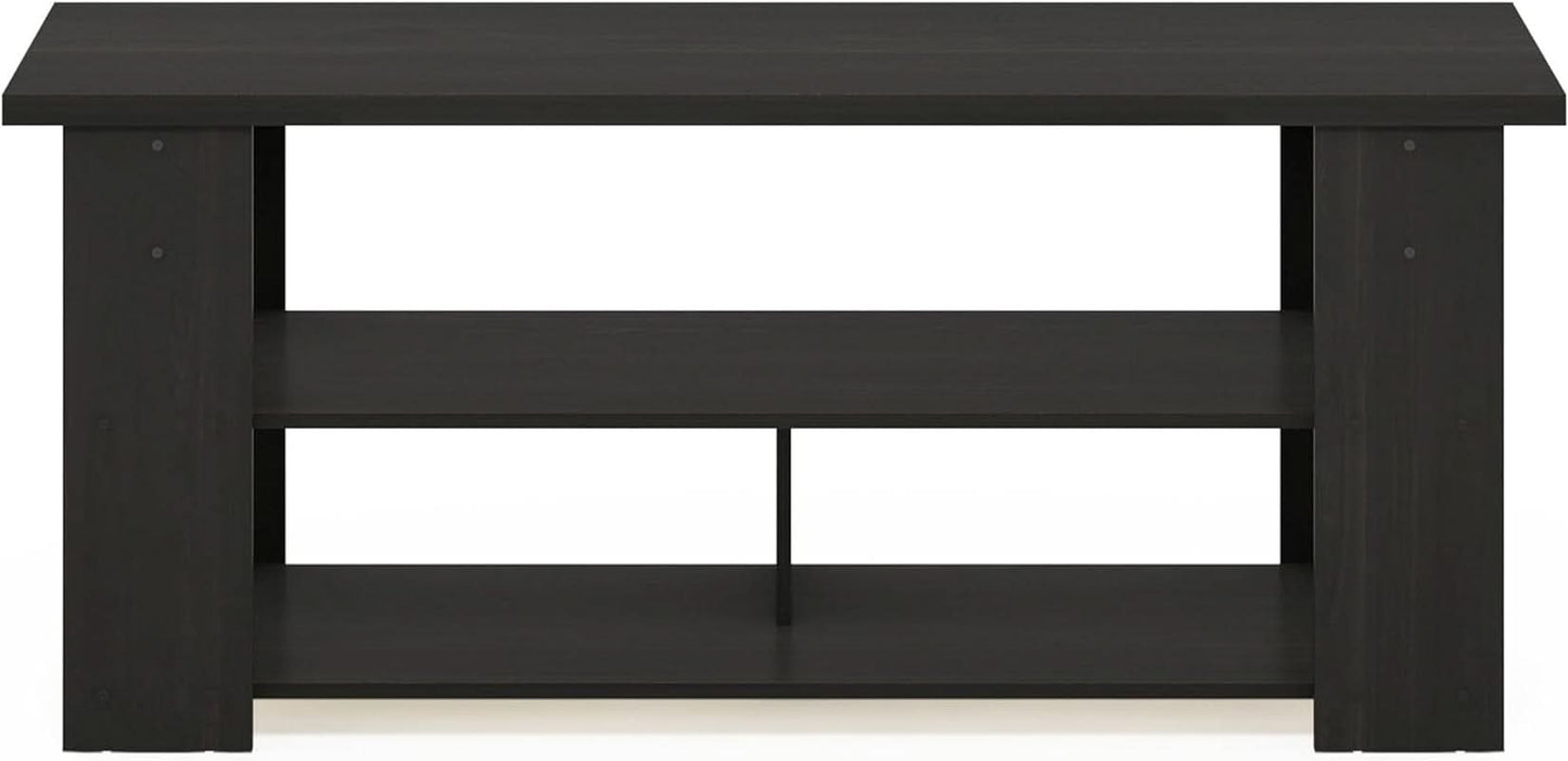 Jaya Espresso TV Stand For 50 Inch Screens Open Shelves
