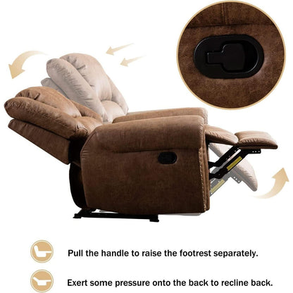 Classic Leather Arm Recliner Chair With Wooden Frame