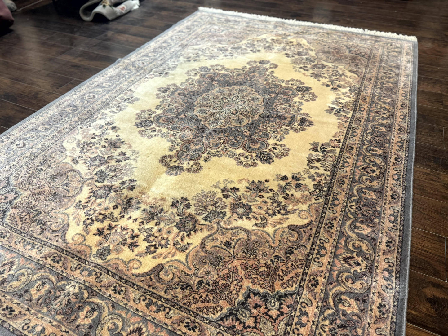 Belgium Power Loomed Wool Rug 6.9 x 9.6, Vintage Oriental Carpet