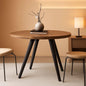Contemporary Rustic Walnut Wood Dining Table 31.5in Round