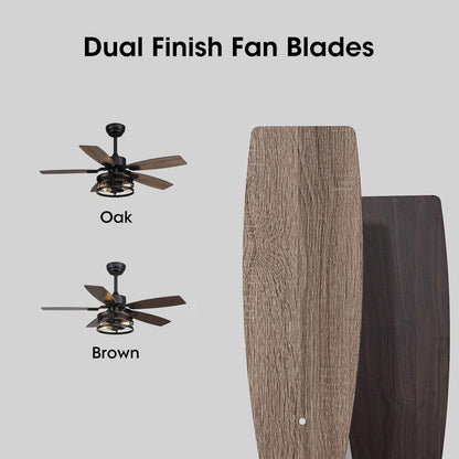 42 Inch Caged Ceiling Fan With Remote Control For Indoor And Outdoor