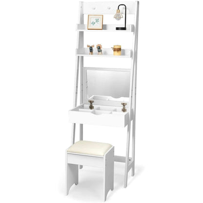 3 In 1 Vanity Table With Flip Top Mirror Makeup Desk