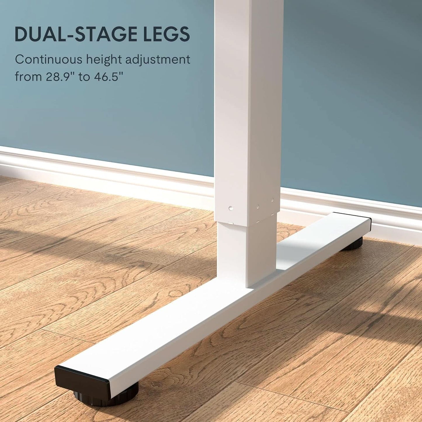 48 Inch Maple Top White Frame Adjustable Standing Desk