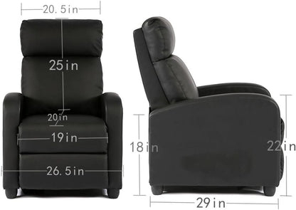 Brown Recliner Chair With Lumbar Support And Plush Comfort