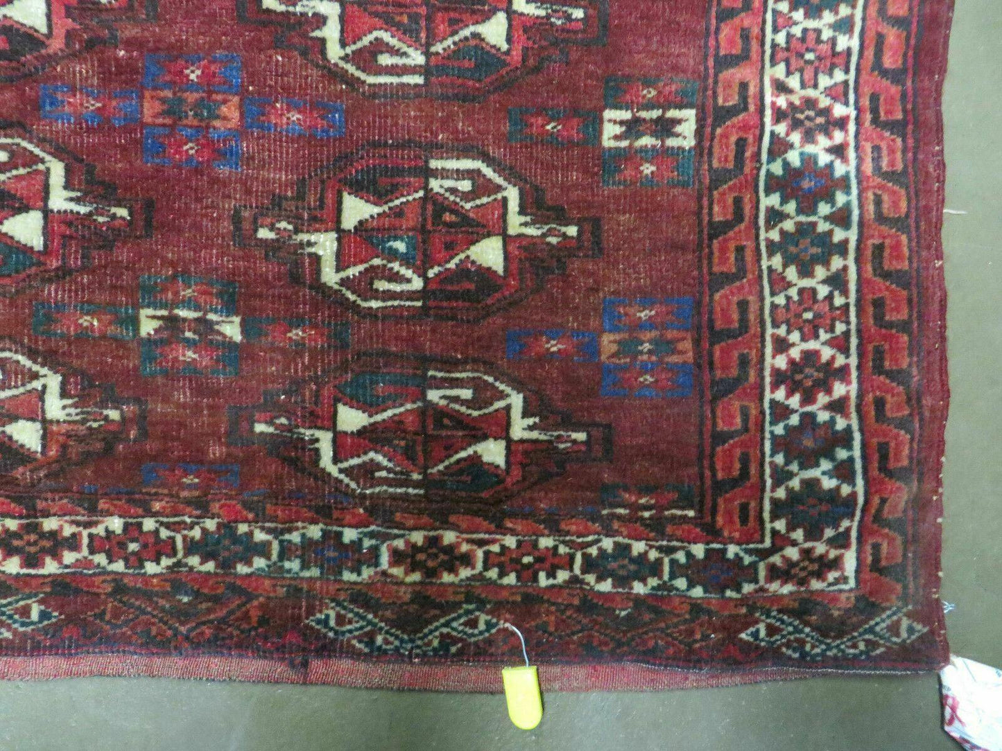 2.5' X 4' Antique Handmade Bokhara Turkoman Yamud Wool Rug Kilim Backing NICE