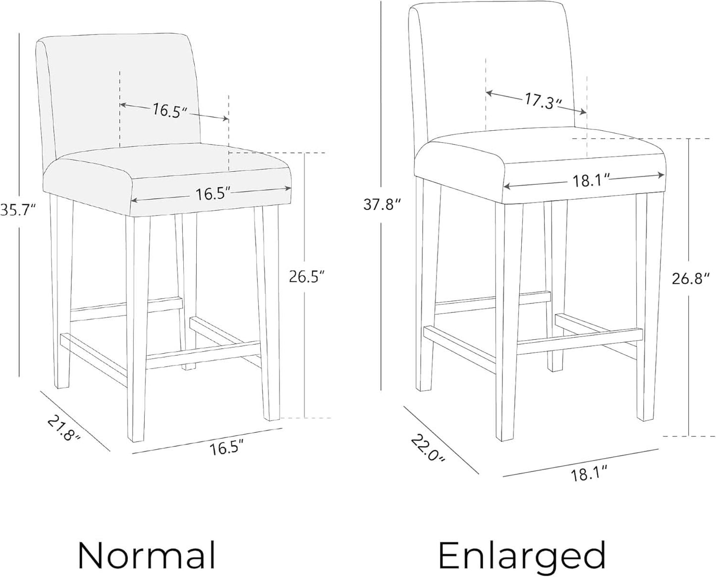 Comfortable Upholstered Bar Stools Set of Three