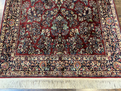 Karastan Rug 5.9 x 9 Red Sarouk #785, Wool Karastan Carpet, Original 700 Series, Vintage Karastan Oriental Rug Discontinued