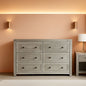 Six Drawer Dresser With Metal Handles Storage Unit