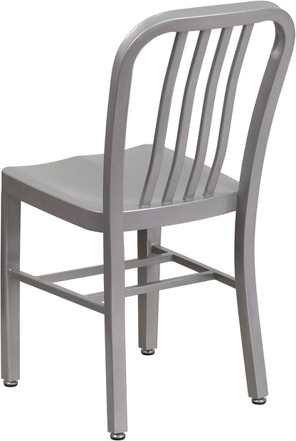 Gael Modern Metal Dining Chairs Set Of 2 In Silver