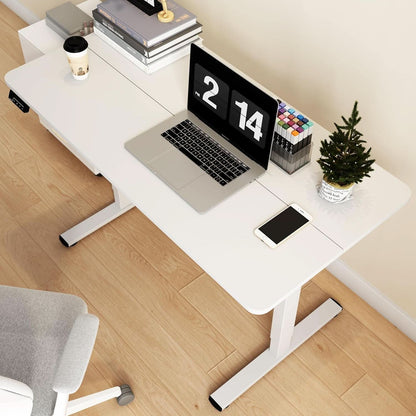 Electric Adjustable Height Standing Desk 40x24 Inches White With Memory Preset
