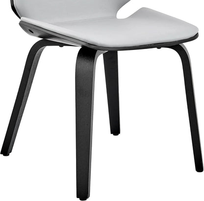 Gray Faux Leather Accent Dining Chair For Kitchen Table