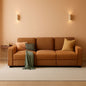 Brown UShaped Convertible Sectional Sofa Bed USBPort