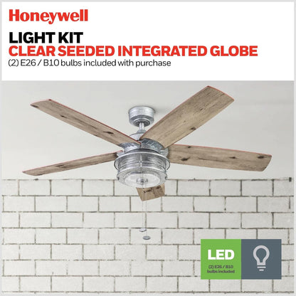 52 Inch Indoor Outdoor Ceiling Fan LED Light Dual Mount