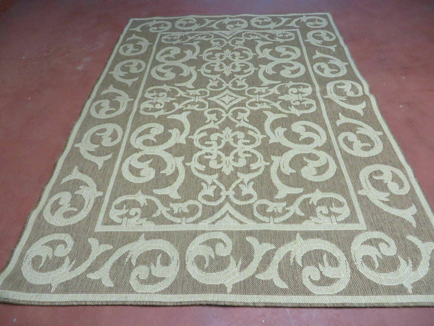 5' X 7' Machine Made Natural Fiber Jute Kilim Two Sided Rug Carpet Flat Weave Contemporary Design