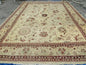 10' X 14' Vintage Hand Knotted Made Indian Agra Wool Rug Vegetable Dyes