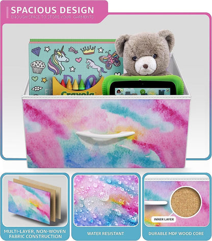 Kids Dresser Five Drawer Storage Chest With Fabric Drawers