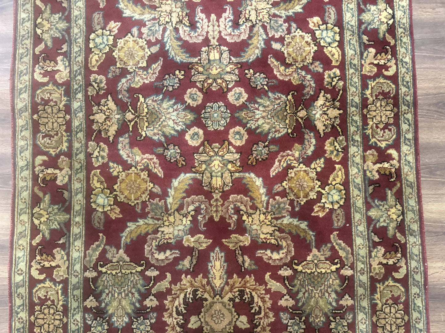 Indo Persian Mahal Rug 4x6, Floral Allover Pattern, Maroon