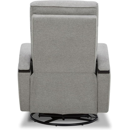 Fabric Power Swivel Glider Rocker Recliner Chair Light Grey